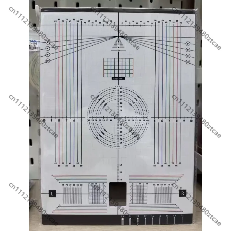 PVC Universal Eyeglass Inspection Gauge With Reference Line, For Measuring Frame Width, Frame Curvature, Pantoscopic Angle