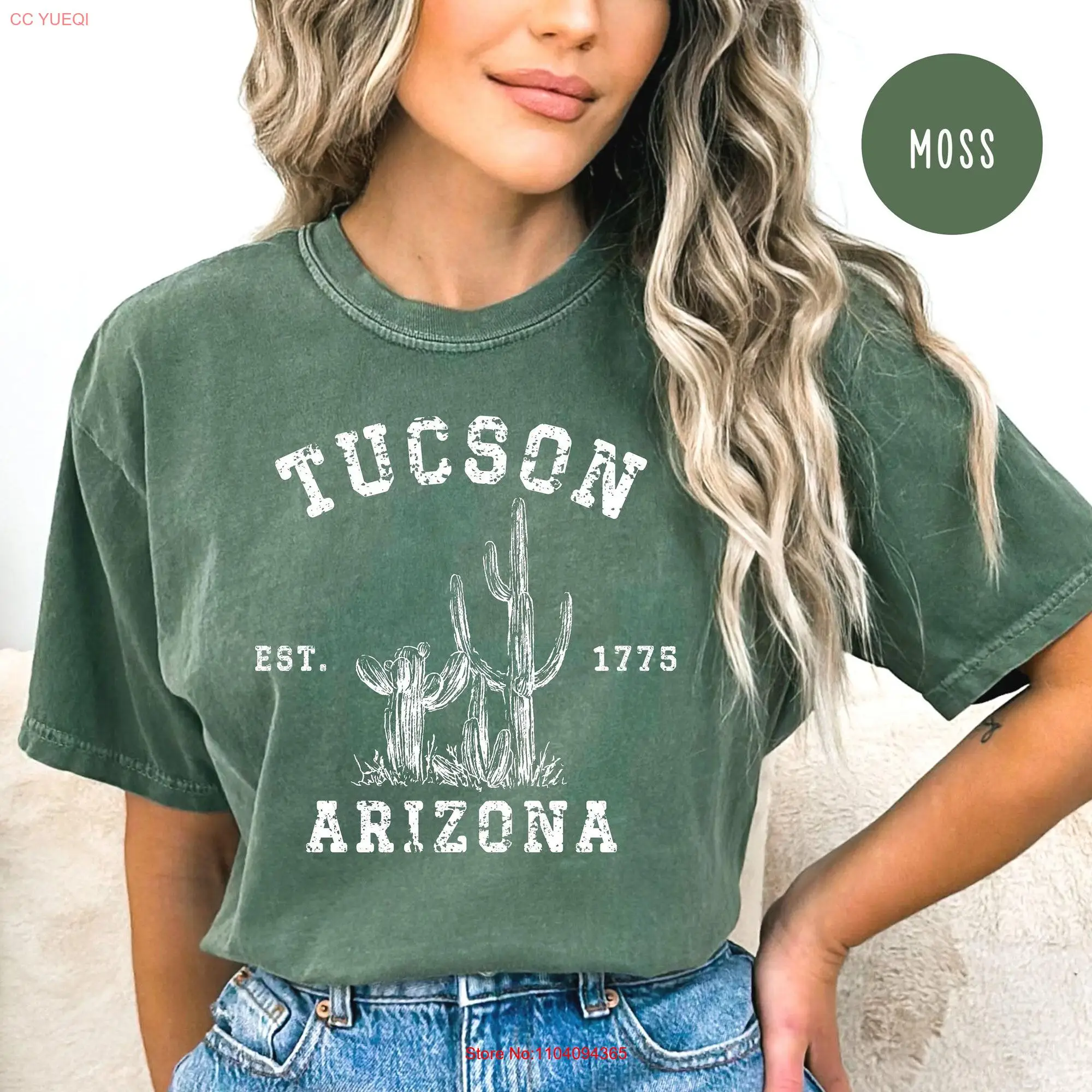 Tucson Arizona Grunge Style Comfort Colors T Shirt Vacation Cactus Arizonia Hiking Travel long or short sleeves