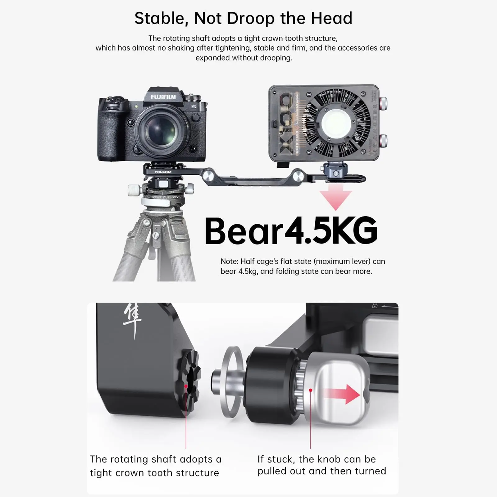 FALCAM F22 F38 F50 Quick Release Foldable Half Cage Kit for Sony, Canon R5/R6/R7/R10, Nikon Z5/Z50/Z6/Z60/Z7, Fujifilm XT XH Ser