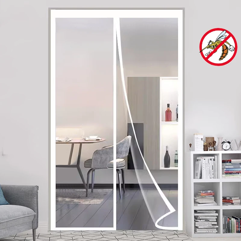 Magnetic Mosquito net mesh Size Customized Invisible Self Adhesive For Kitchen Living Room Interior，door curtain， mosquitera