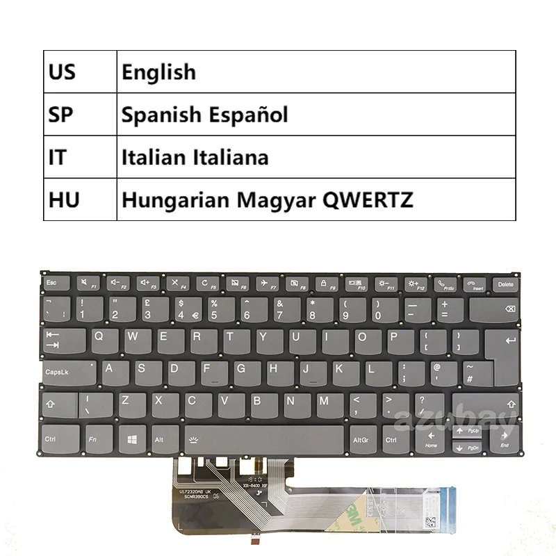 

Keyboard For Lenovo Ideapad Yoga 530-14ARR 530-14IKB 730-13IKB 730-13IWL 730-15IKB 730-15IWL Backlit UK Spanish Italy Hungarian