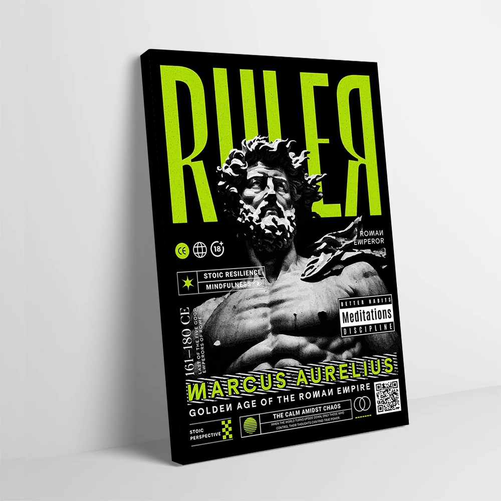 Póster impreso de revista de Marcus Aurelius, imágenes artísticas de pared, pintura en lienzo, regalo para accesorios de interiores, imágenes decorativas