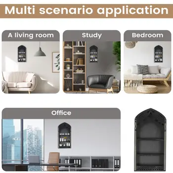 牆面展示架 木質 教堂窗戶設計 石頭架 黑色木質牆面置物架 適用於辦公室 哥德式房間裝飾 10 最佳銷售 歌德式房間 - №3