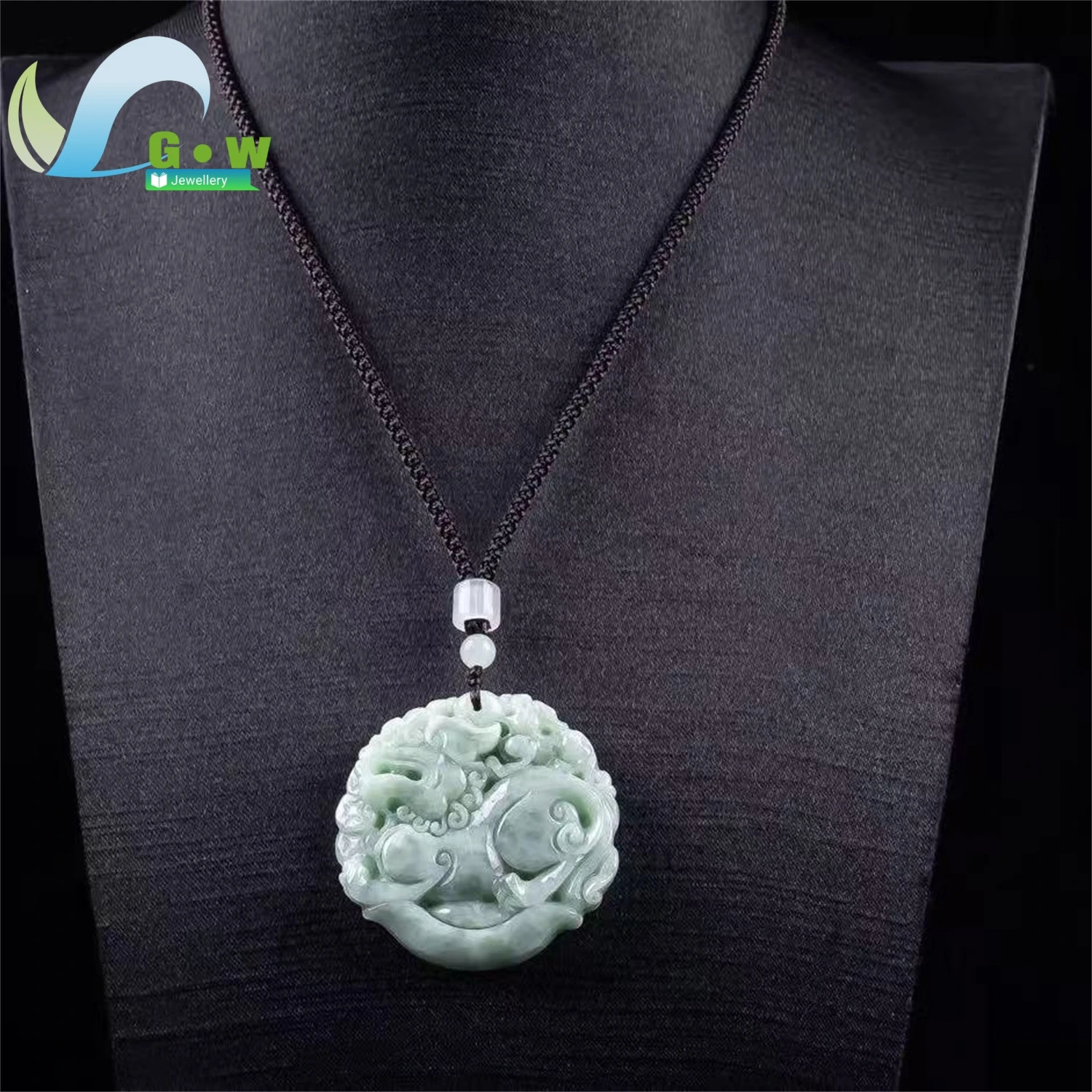 Natural A Grade Jadeite Pixiu Double Sided Pendant Carved Hanging Ornament Unisex Exquisite Retro Ethnic Style Jewelry Gift