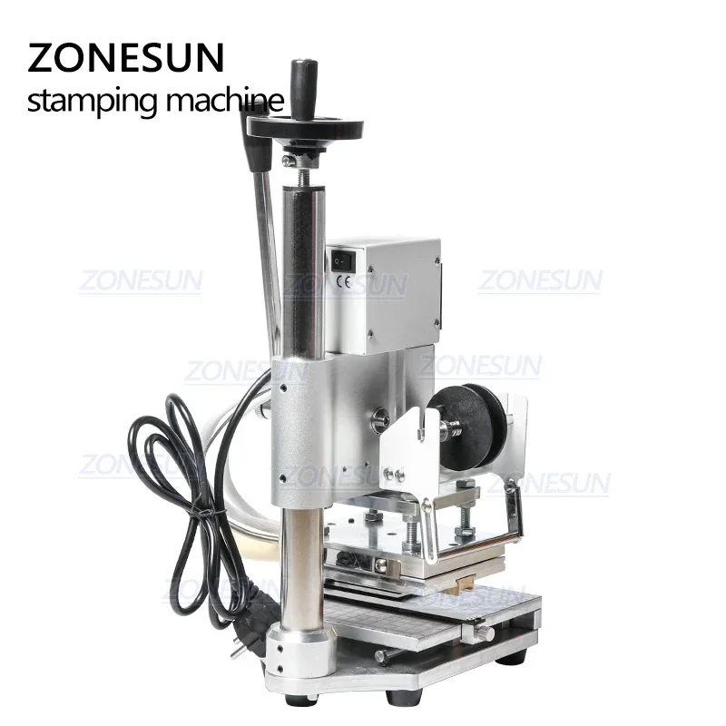 ZONESUN ZS-110 Iron Plate Hot Foil Stamping Machine Adjust Height Slideable Workbench Leather Embossing Tools