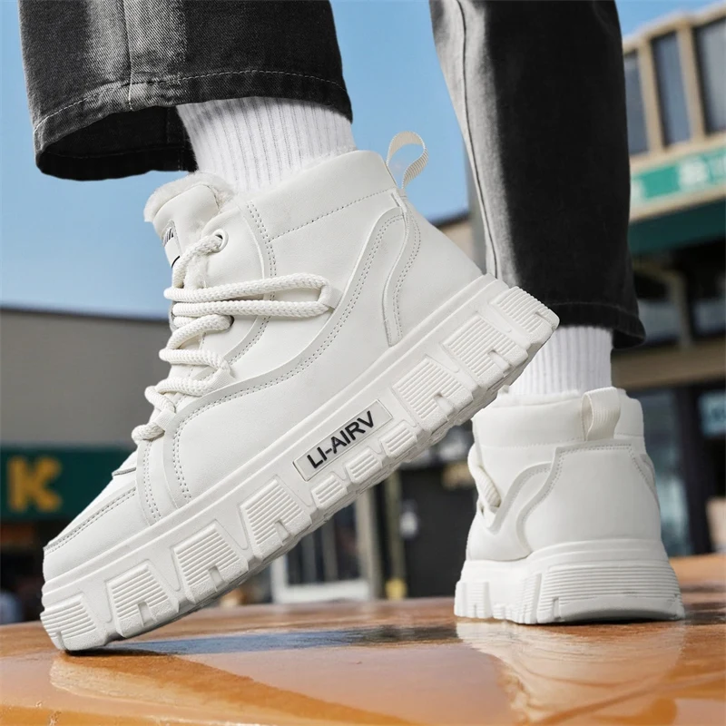 

2025 New Casual Sports Trend Winter High Top Outdoor Plush Warm Workwear Thick Sole Versatile and Comfortable Men's Shoes