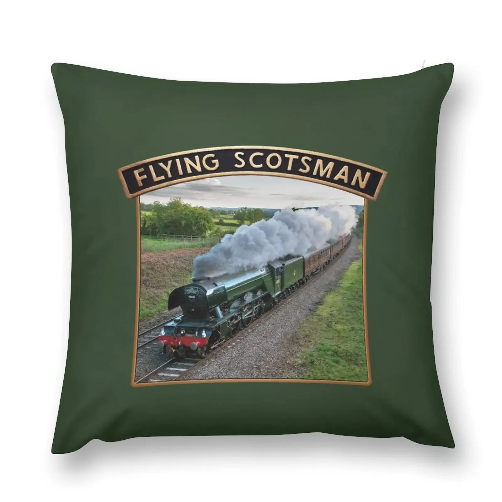 Flying Scotsman and Nameplate Throw Pillow Couch Pillows Ornamental Pillow christmas cushions covers pillow