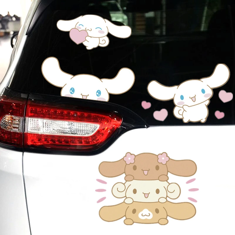 Sanrio Kawaii Stickers Cinnamoroll Car Scratch Decorative Stickers Body Beautification Stickers Children\'s Toys Birthday Gift