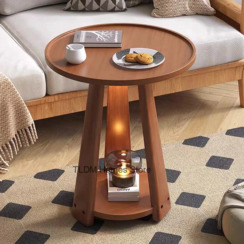 

Деревянные журнальные столики для гостиной, мобильный портативный приставной столик, круглый современный стол для комнаты, диван, роскошная домашняя съемная мебель для хранения