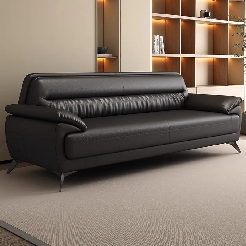 Furniture Living Room Office Reception Sofa Luxury Office Furniture Business Hotel Genuine Leather Office Sofa