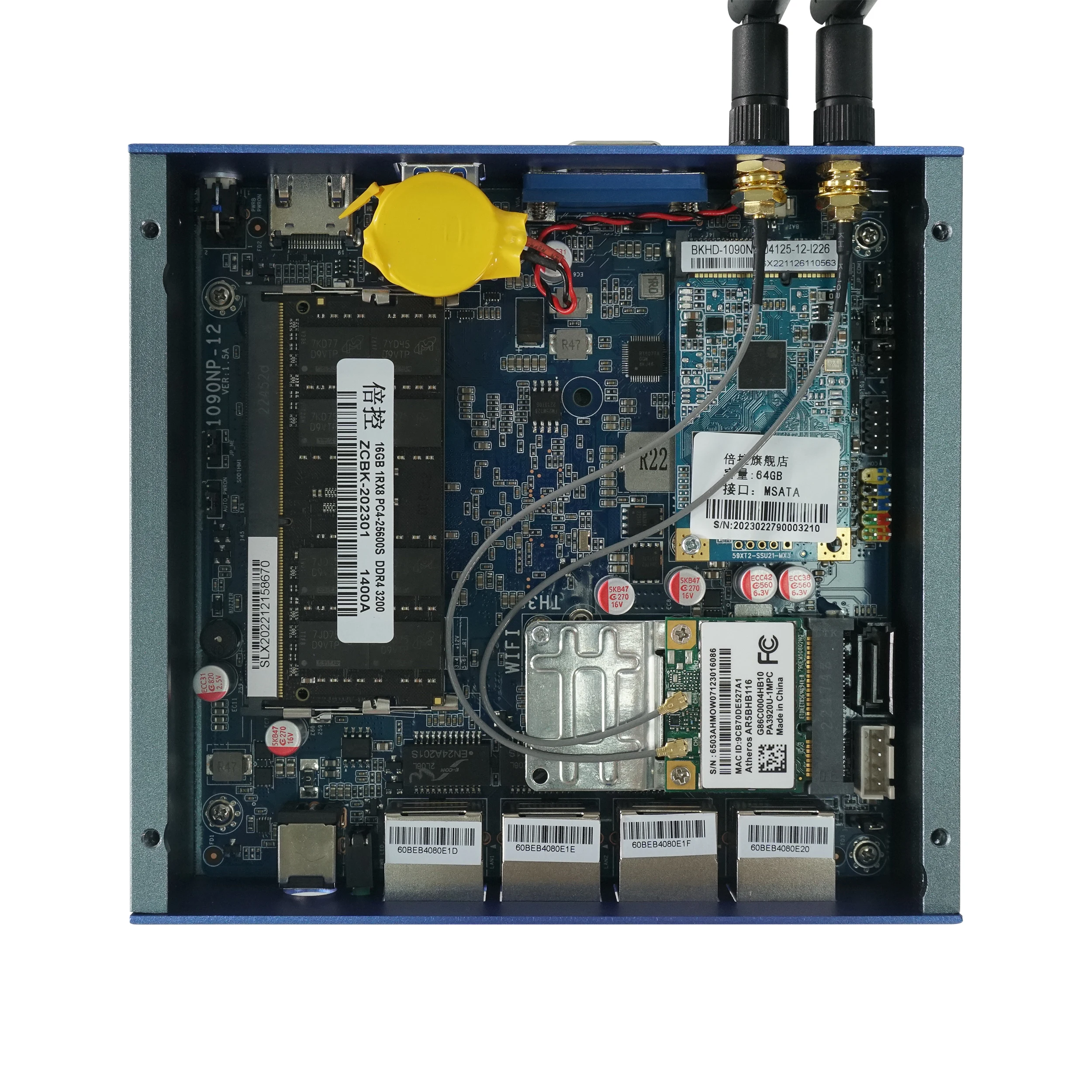 Bkhd lüfter loser mini pc g48 4 lan 1g 2,5g soft router intel celeron n2940 n4000 j4125 pfsense opnsense debian oem odm obm hersteller