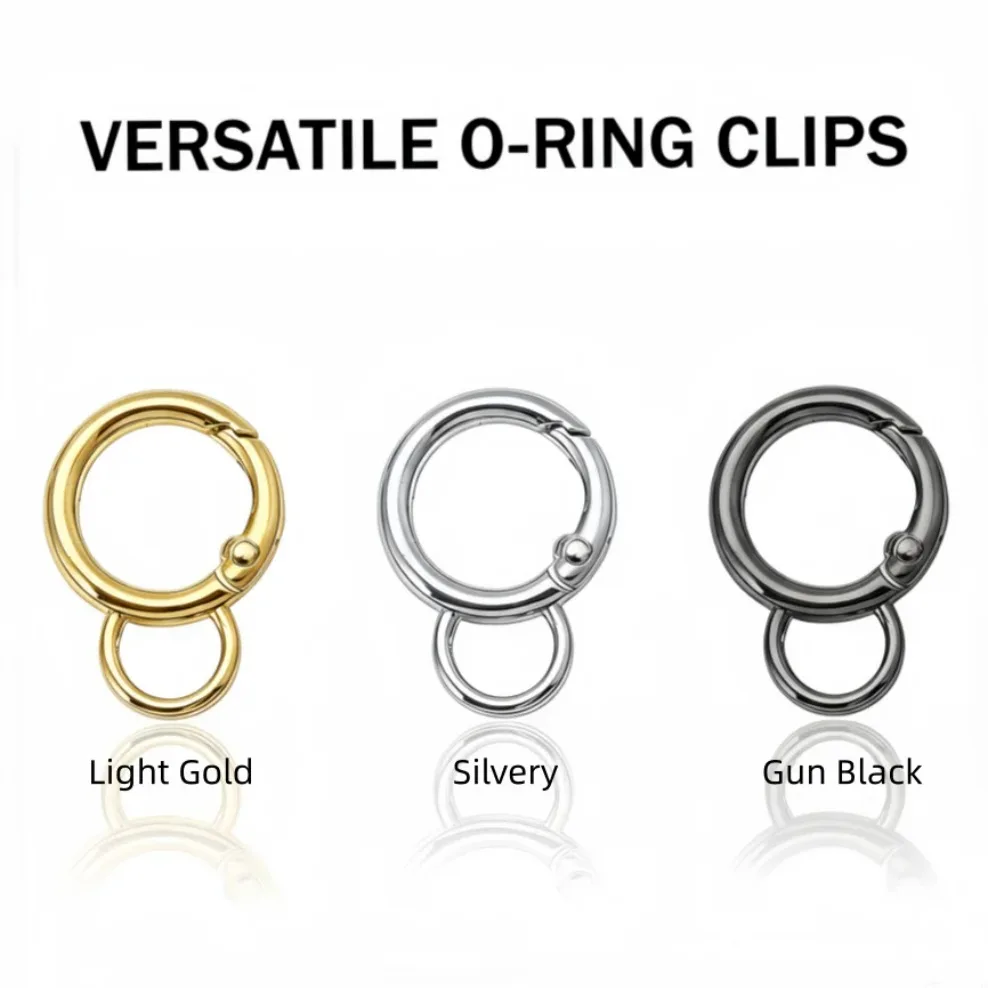 5-20 Pcs Round Spring Snap Hooks, Swivel O Rings Buckles Clips Trigger Keyring for Bags Purses Keychain DIY Hanging Accessory