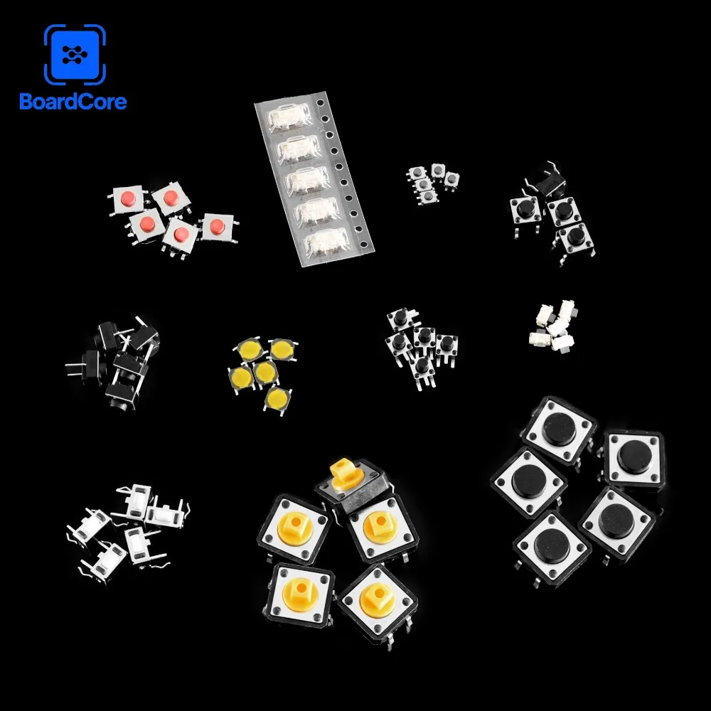 125pcs 25 Types Assorted Micro Switch Push Button Tact Touch Switches SMD DIP Reset Mini Leaf Switch 2*4 3*6 4*4 6*6 Diy Kit