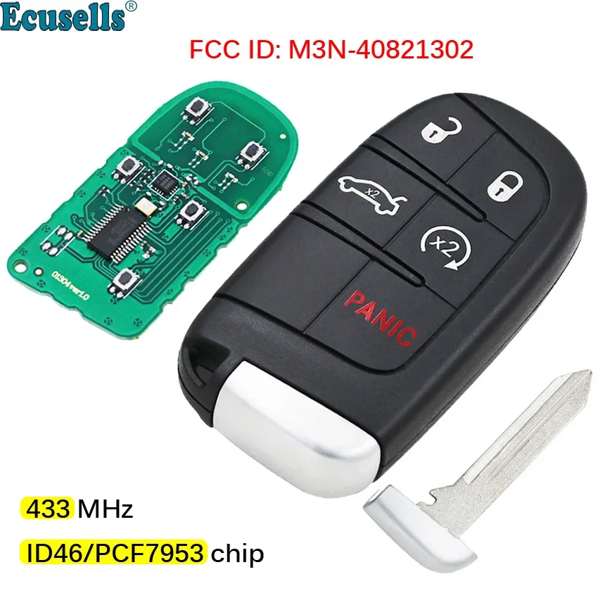 

5 Buttons Smart Remote Key Fob 433MHz with 7953A Chip for Dodge Dart Charger Challenger Chrysler 300 Jeep M3N40821302