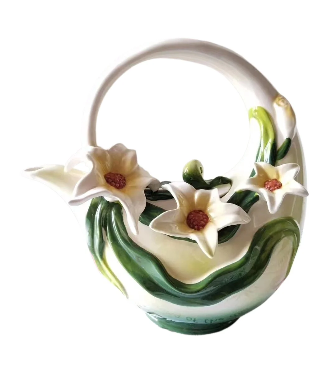 

Ceramic Lily Teapot European Home Furnishing Restaurant Ornament