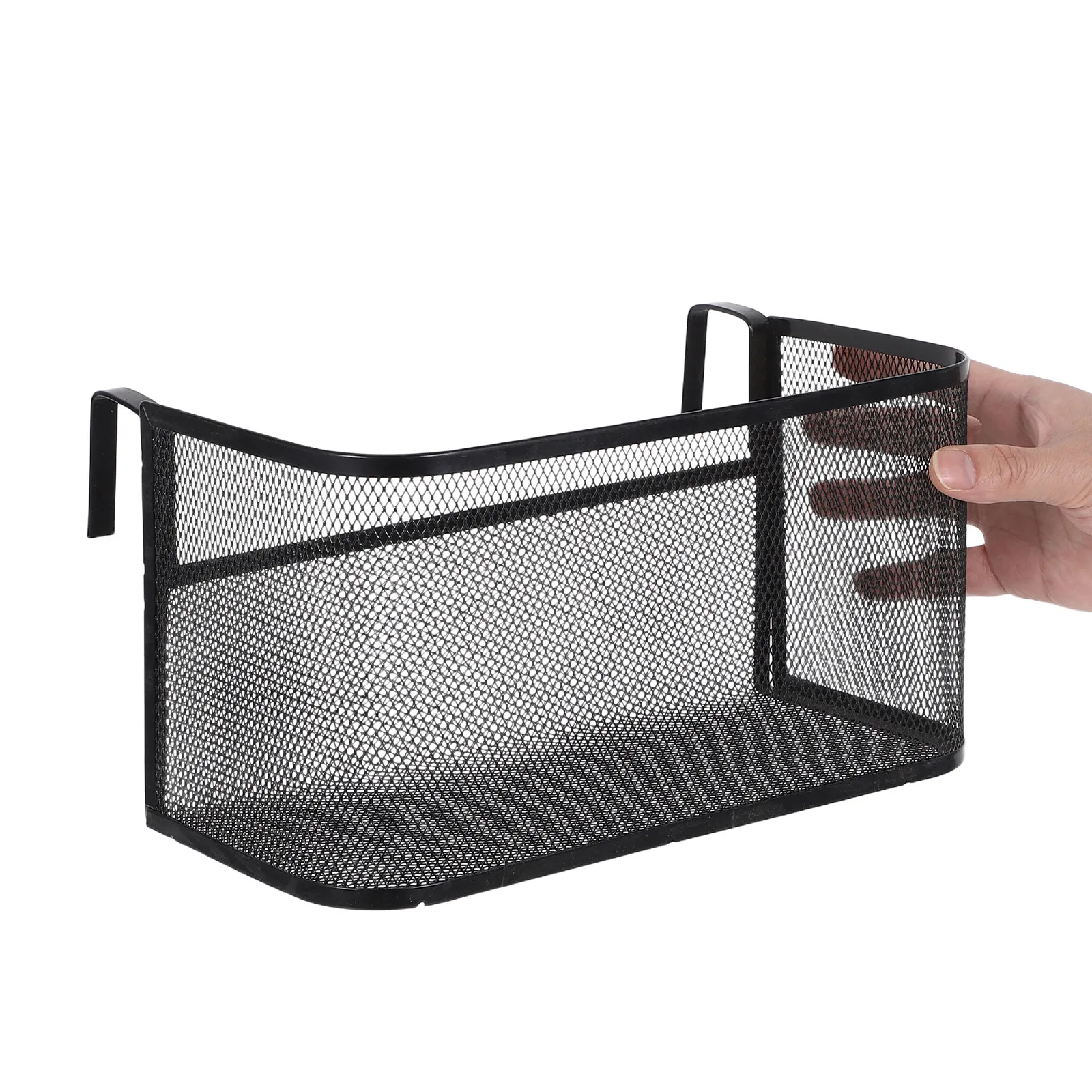 Metal Bedside Hanging Basket Dorm Room Organizer Black Bed Shelf Organizer for Phone Remote Drinks Storage Caddy