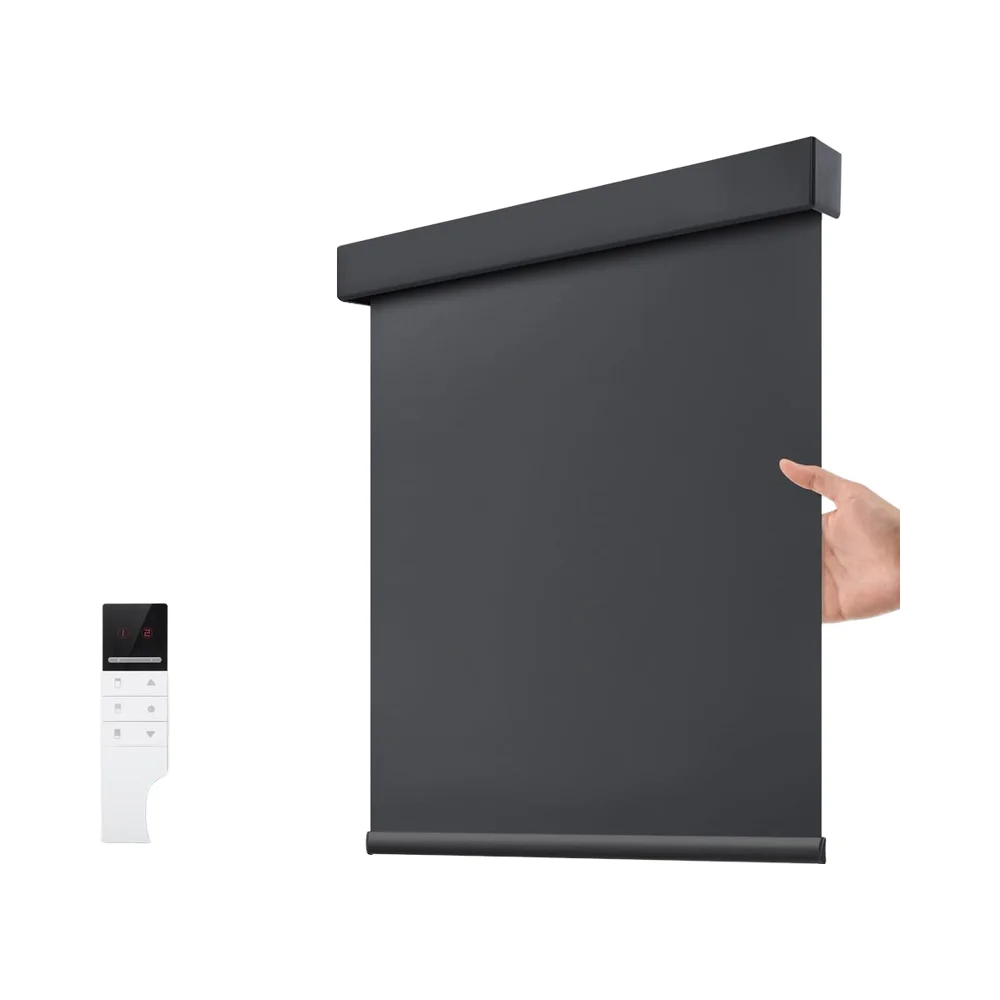 

Customizable Size Motorized Smart Window Blind Remote Control Blackout Roller Shade Rechargeable Battery Roller Blinds Valance