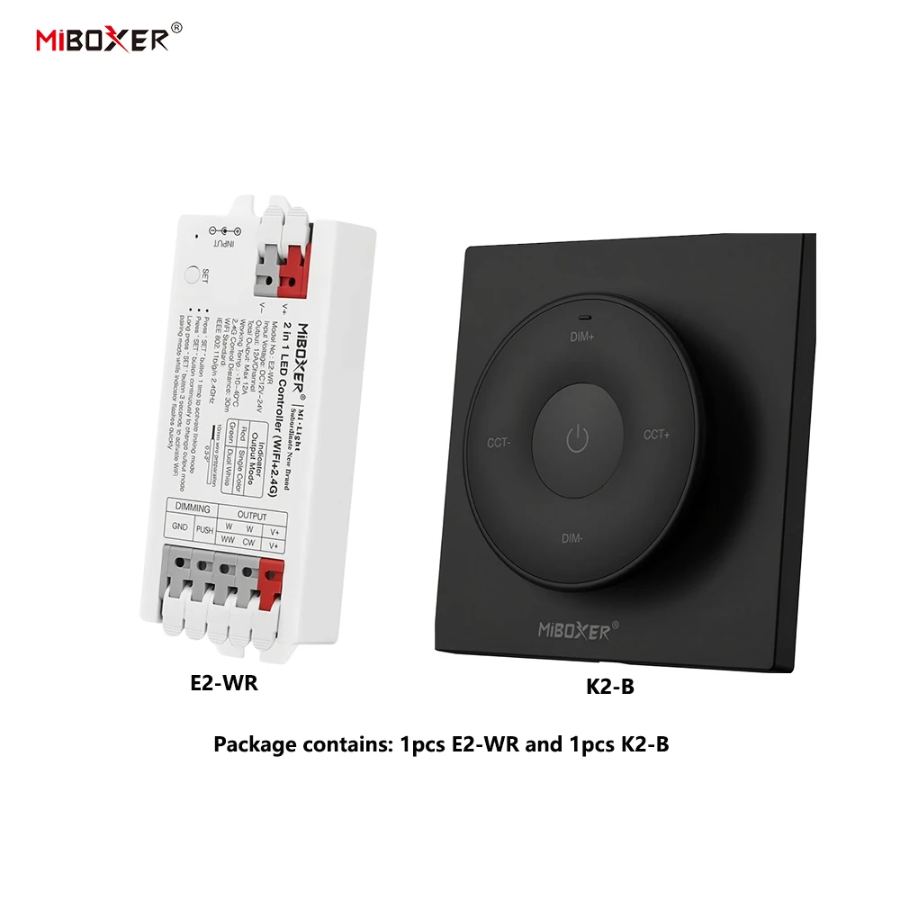 Miboxer E2-WR K2 K2S 2in1 Smart WIFI+2.4GHzRF Tuya APP Voice Control Dimmer Single color Dual color LED Strip Controller