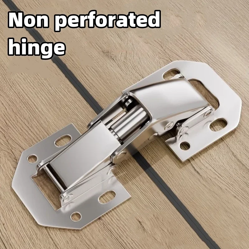 Cabinet Door Fixing Plate Mute Hinge General Damping Buffer Bridge Furniture Hinges Non Perforated 3-inch Reinforcement Tools