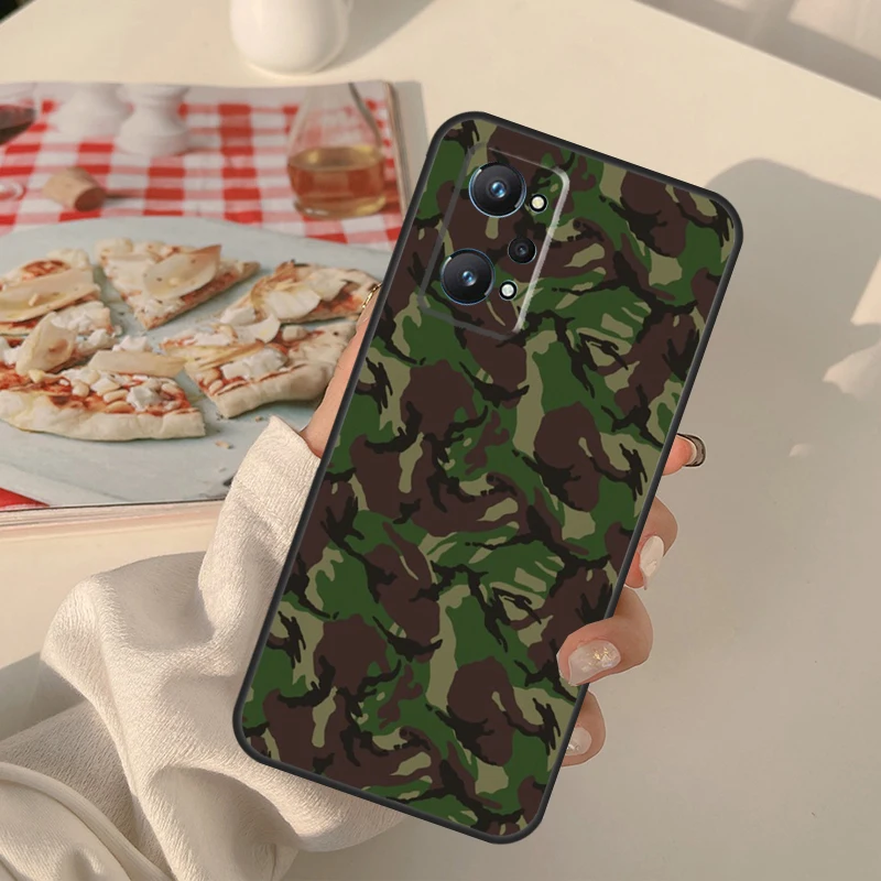 Army Camouflage For Realme GT Master C21 8i 8 Pro GT Neo2 Case For OnePlus 9R 8T Nord2 9 Pro Phone Coque