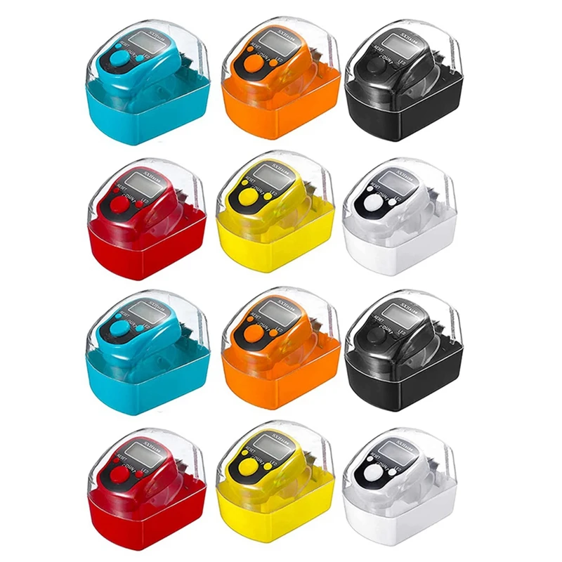 

12Pack Digital Counting Counter Counter Clicker Colorful 5-Digits Handheld Counter Clickers With LED Light,Carry Ring