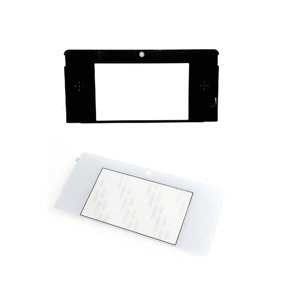 Couvercle de lentille de cadre d'écran LCD avant supérieur en plastique de remplacement, pièces de réparation 3DS, noir et blanc