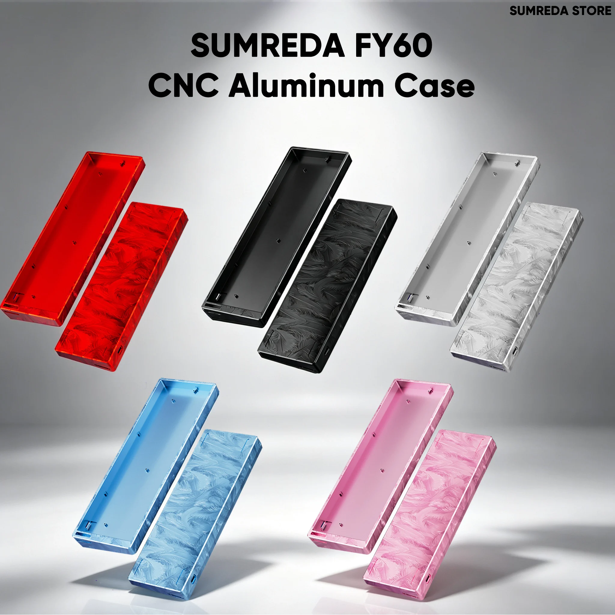 SUMREDA FY60 Wooting60HE V2 GH60 Aluminum Keyboard Case Shell 60% Layouts For Mad 60he EV63 Sora60 Magnetic Switch Keyboard