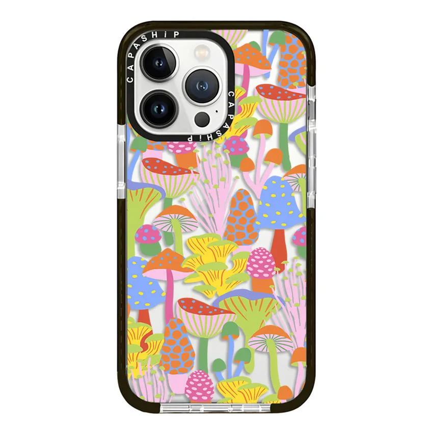 Colorful Flower Lotus Seedpod Mushroom Case For iPhone 15 14 13 12 11 Pro X XS XR Max 7 8 Plus SE Soft TPU Shockproof Back Cover