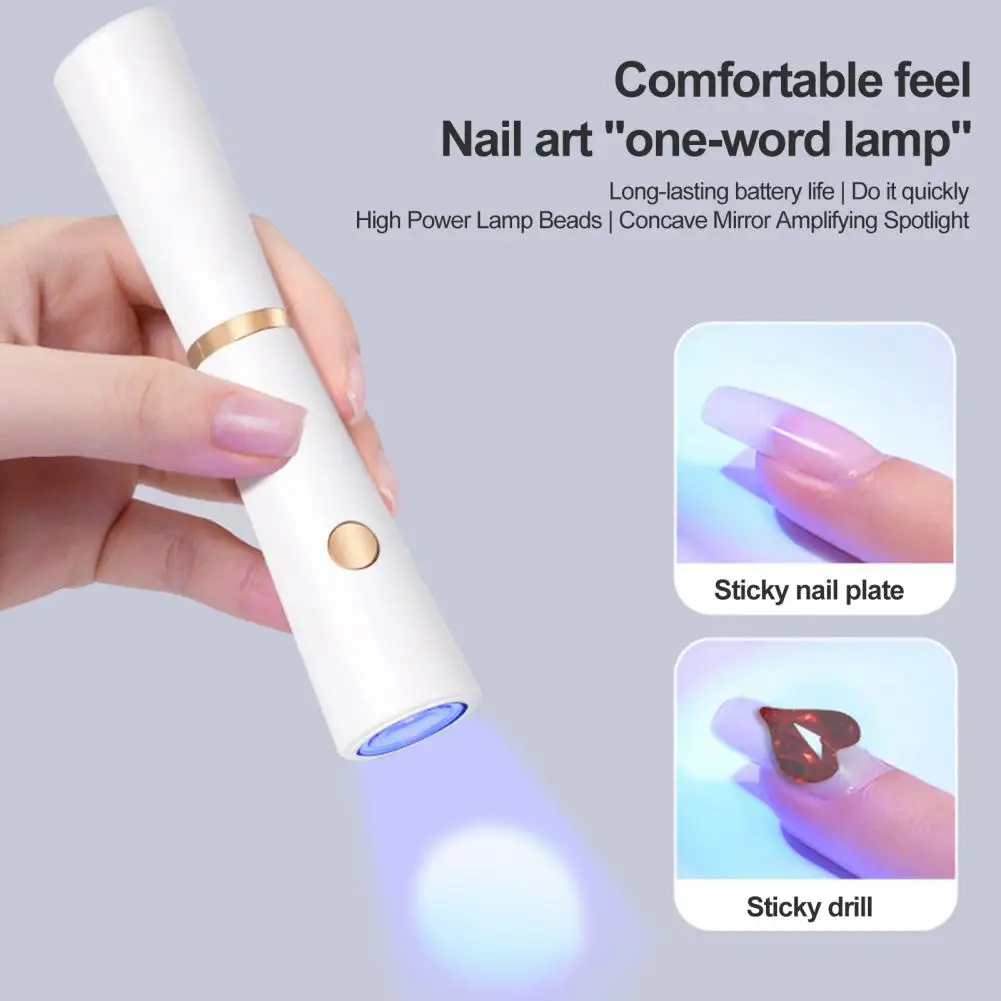 Mini luz UV para uñas de Gel, lámpara pequeña de mano LED portátil, inalámbrica, USB, secador de uñas para curado rápido de esmalte de Gel