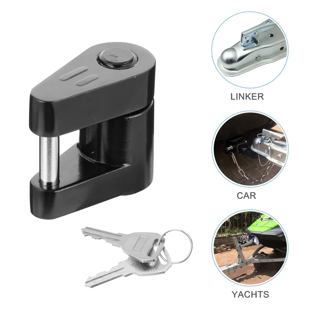 

Anti Theft Trailer Hitch Coupler Lock 1 4 Inch Pin High Strength Zinc Alloy for Secure Tongue Protection Trailer Lock