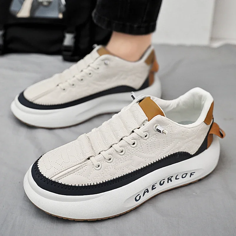 Men\'s Casual Shoes Luxury Artificial Leather Platform Sports Tennis Loafers Sneakers For Men 2024 Outdoor Fashion Walking Shoes