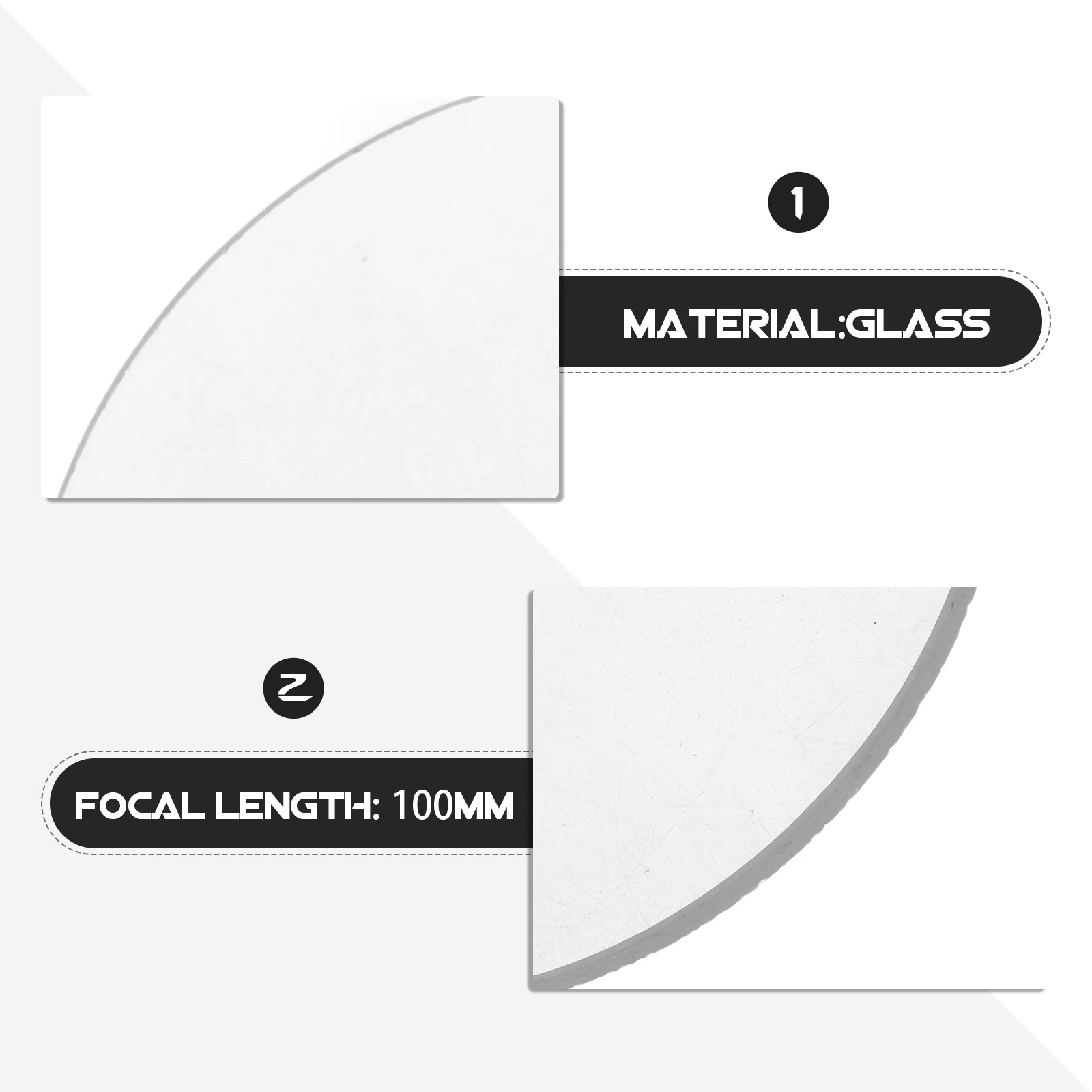 Physics Classroom Clear Convex Magnifying Optical Lens For Science Experiments Biconvex Glass Lens Small Size Spot Light