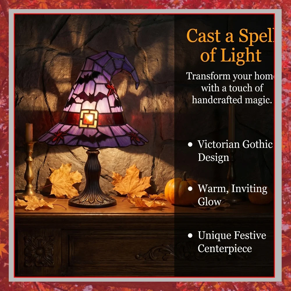 Gothic Wizard Hats Night Light Multifunctional Halloween Tabletop Lamps Wear Resist for Bedroom Mantel Bookshelf Entryway