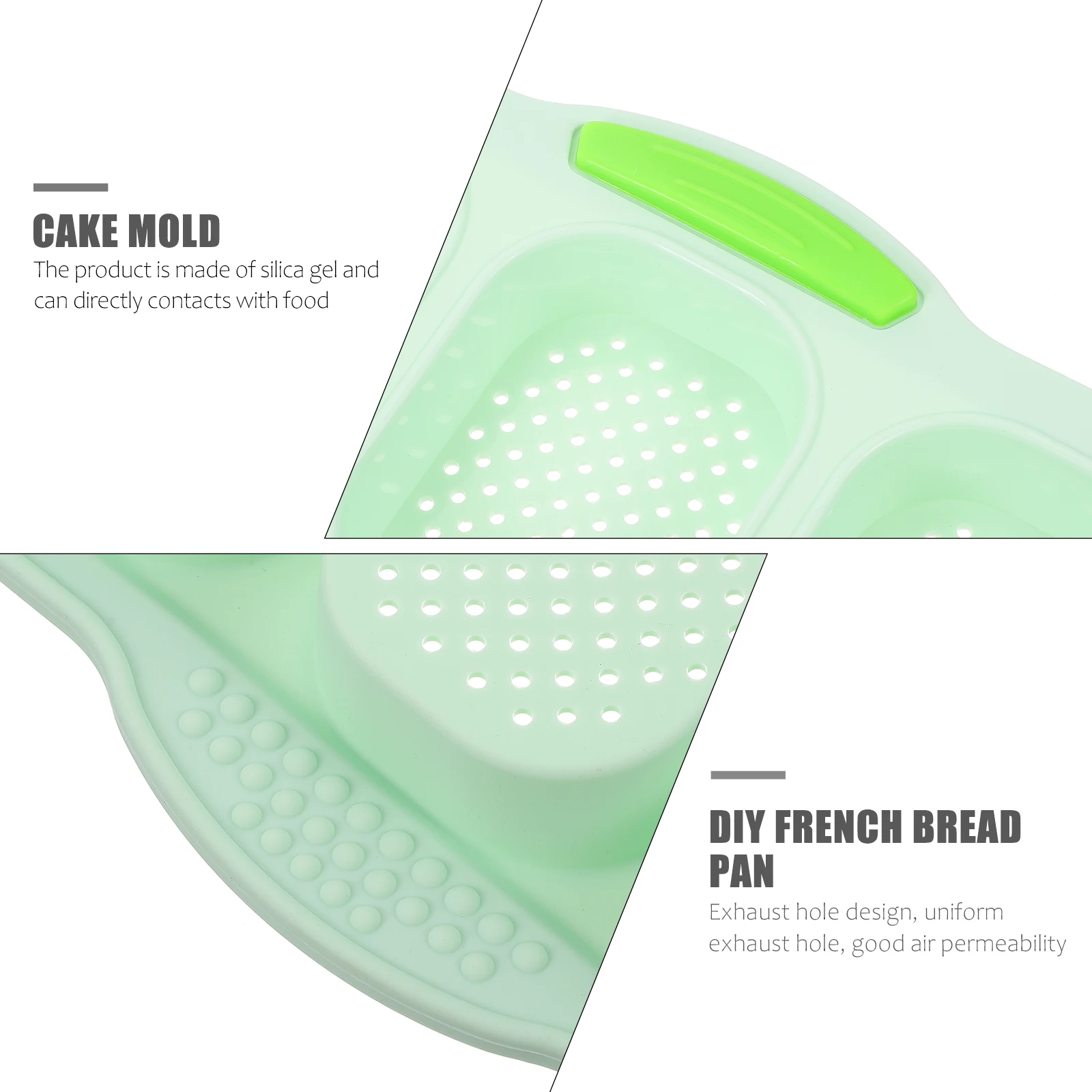 

9 Cavity Silicone Cake Mold Round Loaves Loaf Bake Kitchen Baking Tray French Bread Toast Pan Oven