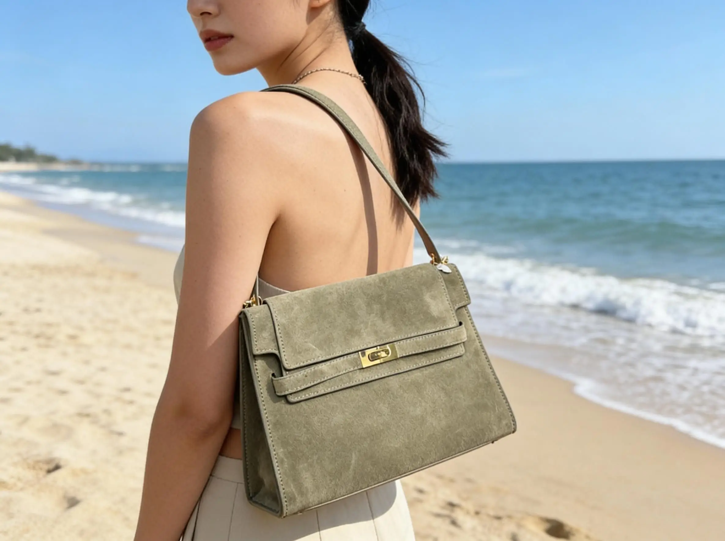 

Luxury Designe Suede Women Bag Real Genuine Leather Large Tote Bag Woman Casual Large Capacity Commuting Handbag Bag