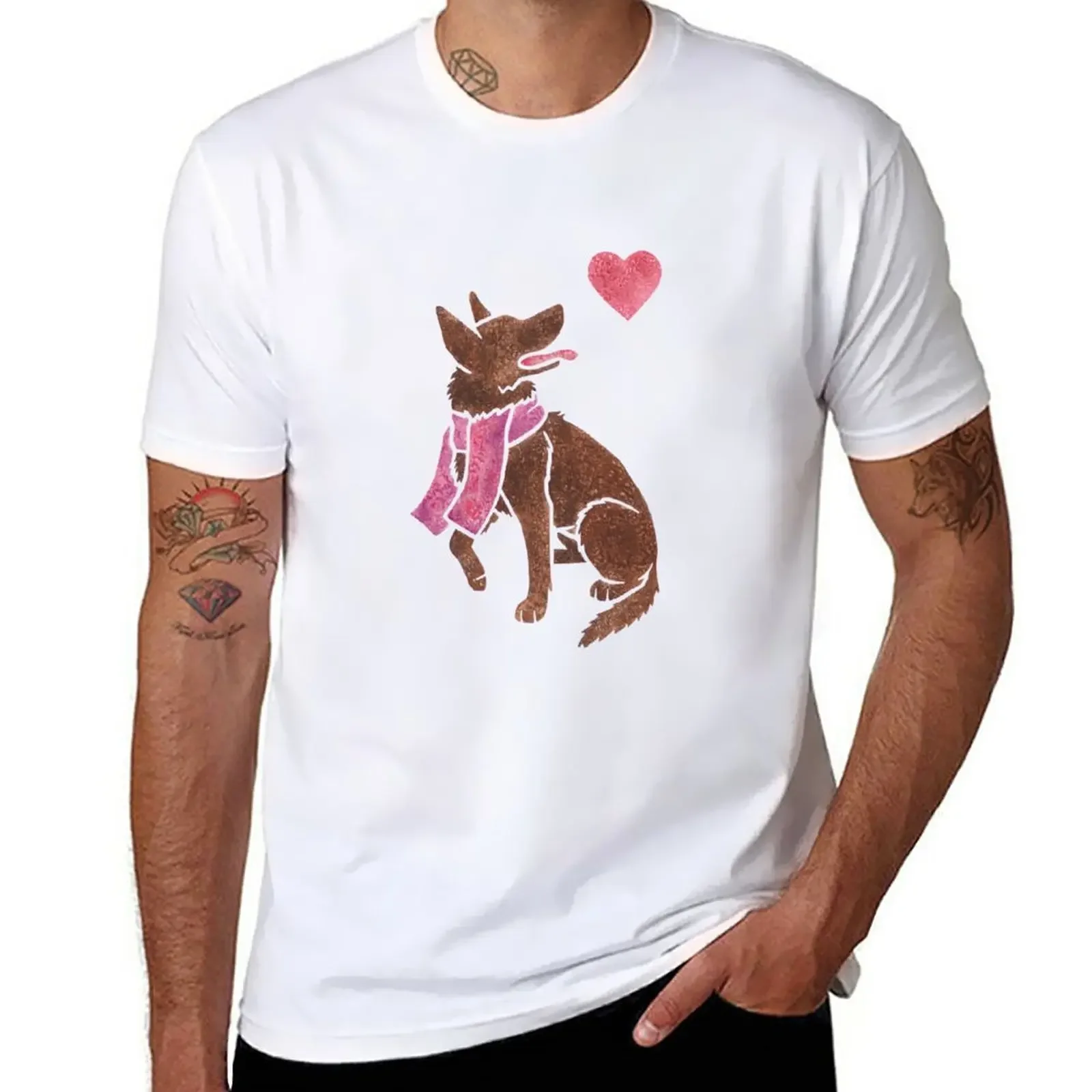 Watercolour Kelpie T-Shirt plain summer tops mens graphic t-shirts funny