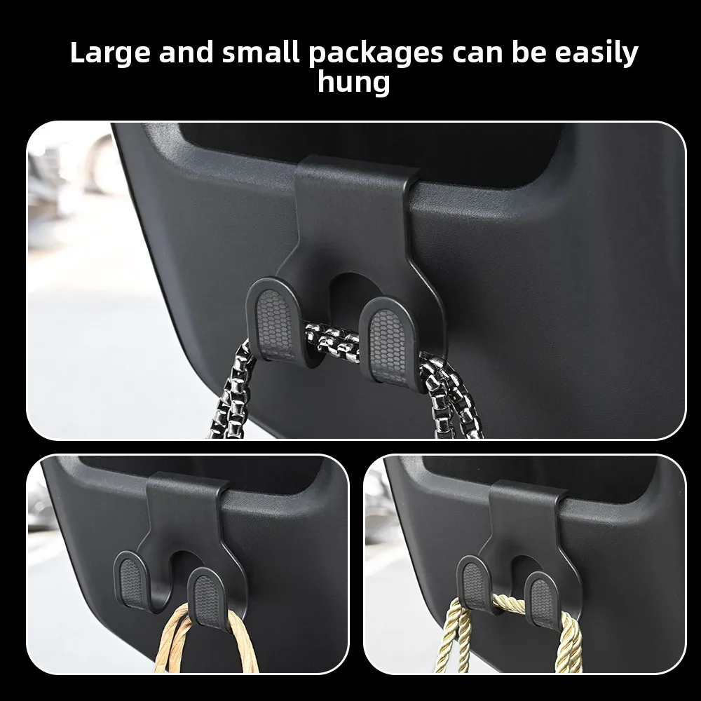 

2pcs Electric Scooter Storage Box Hook for Handbag Purse Groceries Load-bearing ABS Double Hook Fit Car Motorcycle Storage Tools