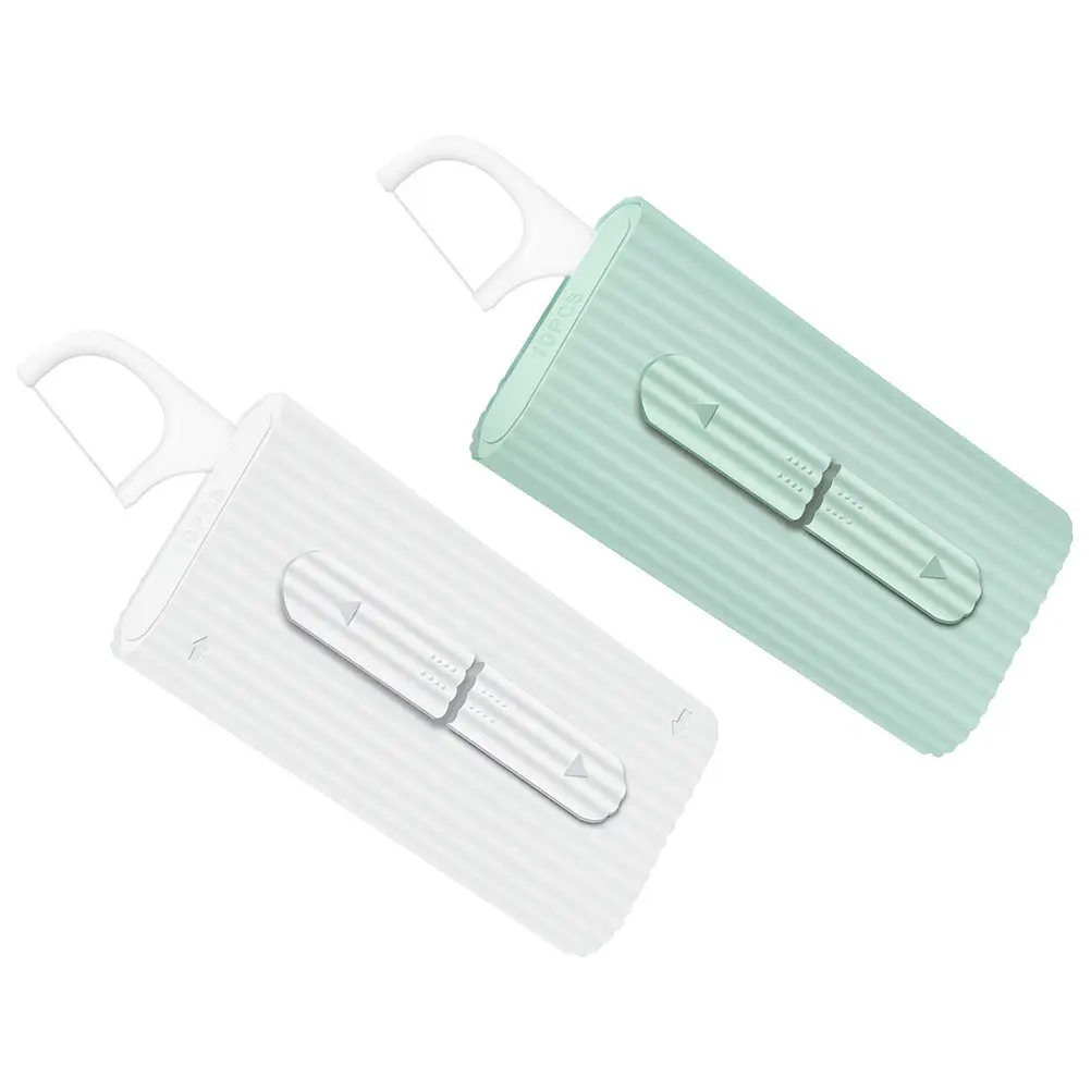 

2Pcs Dental Floss Portable Organizer Reusable Floss Travel Flosser Dispenser Help Remove Tartar Food Residue Convenient