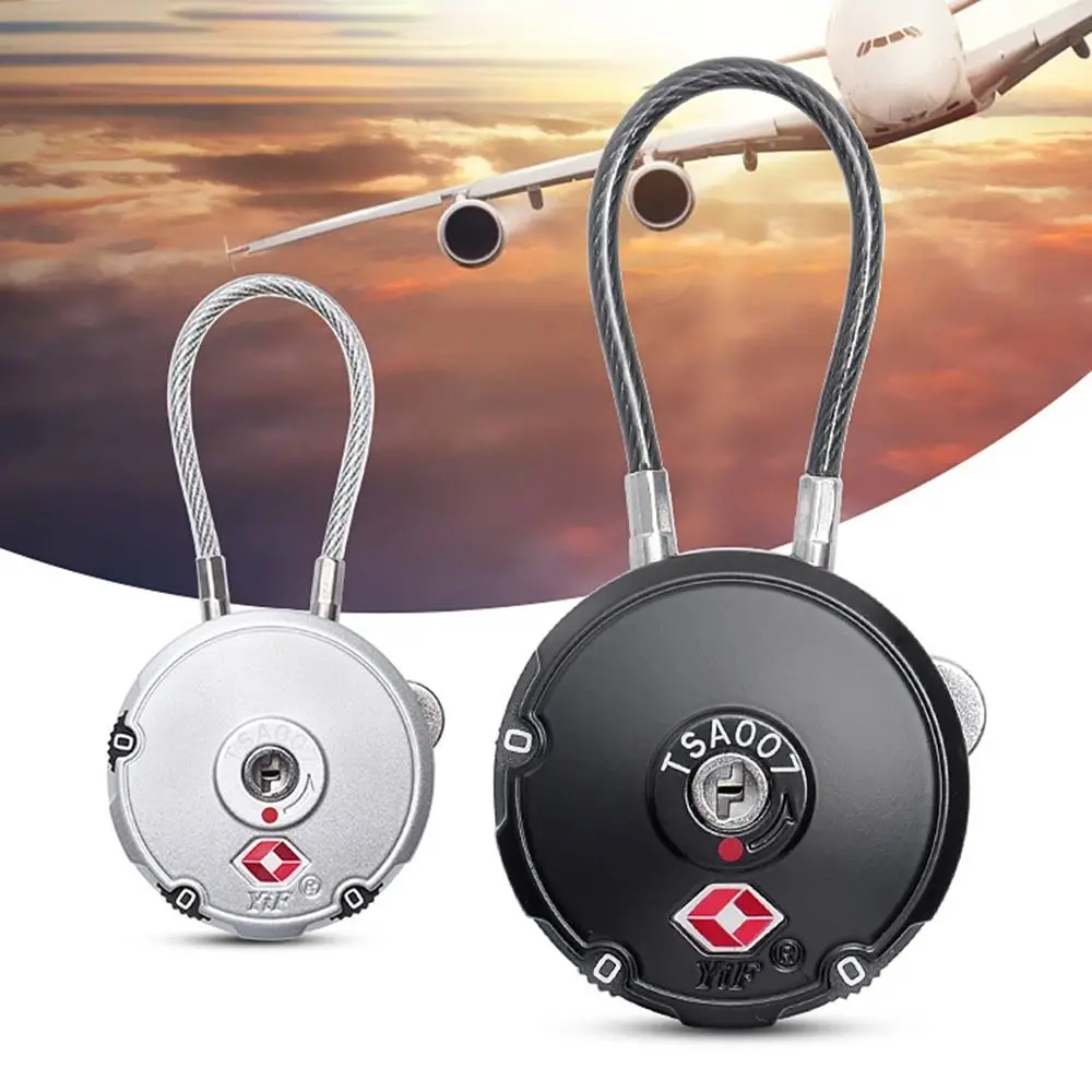 Durable with Steel Cable Travel 3 Digit Combination Lock Password Lock TSA Customs Lock Customs Code Lock