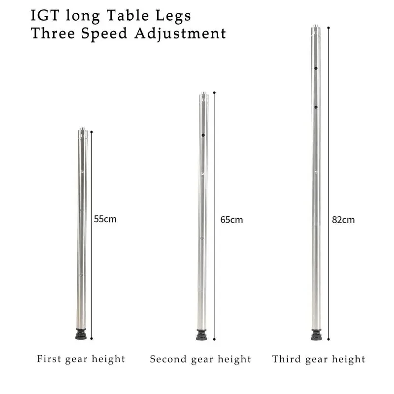 Imagem -05 - Igt Table Leg Combinação Telescópica Camping Tool Piquenique ao ar Livre Novo Aço Inoxidável