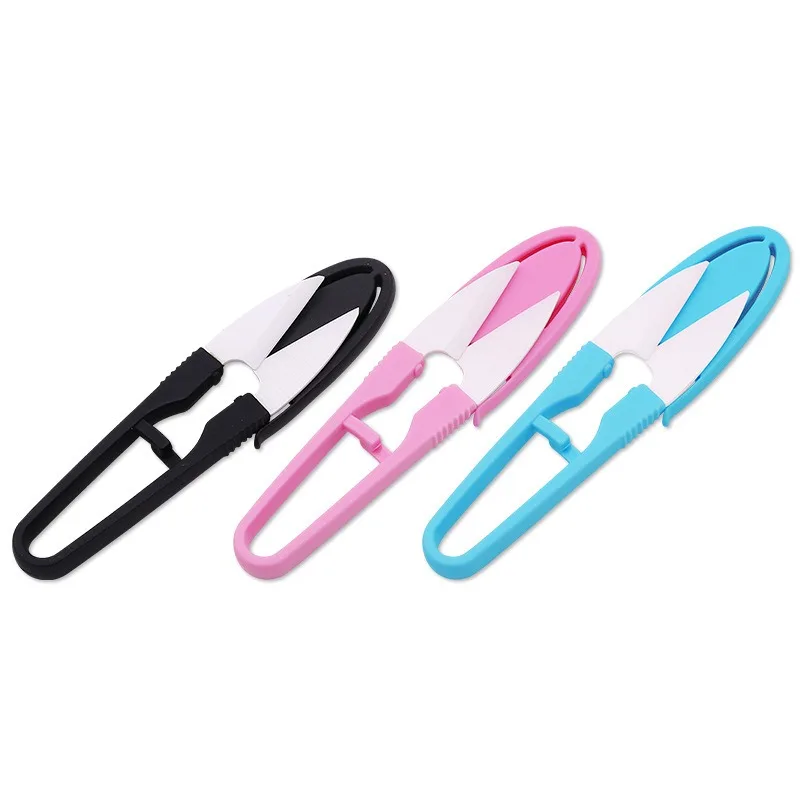

Multi-purpose Sewing Ceramic Scissors Yarn Scissors U-shaped Thread Scissors, Household Plastic Yarn Scissors with Sets