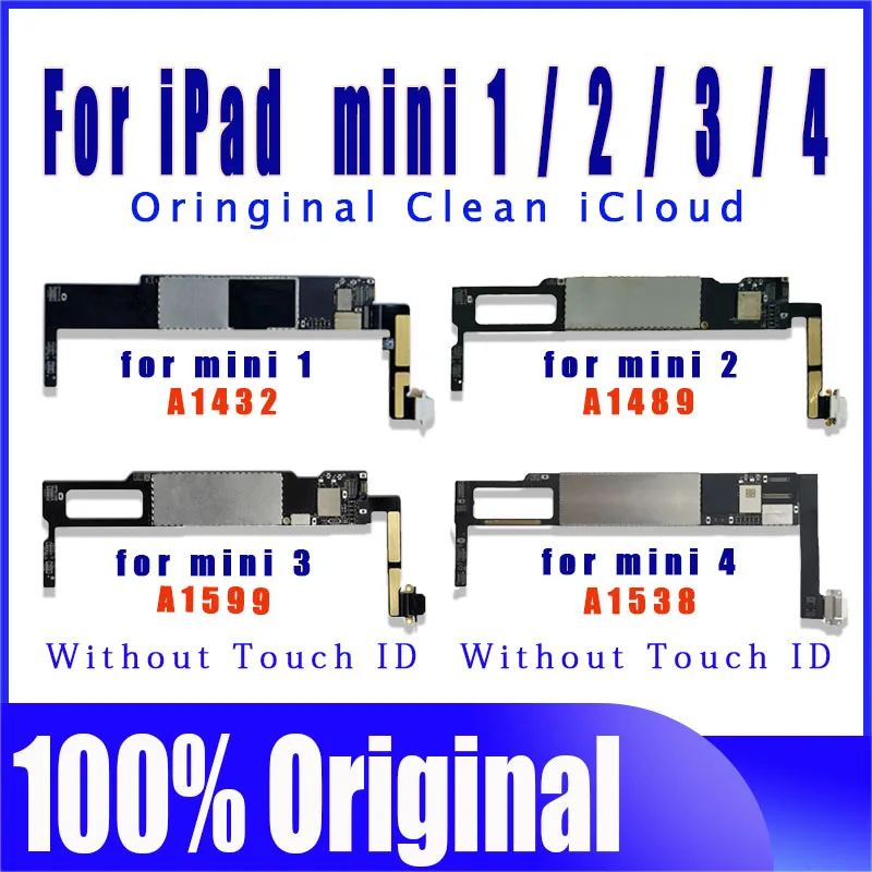 100% Tested Logic Board A1432 A1489/A1599 A1538 Clean iCloud Original Free iCloud For iPad MiNi 1 2 3 4 Motherboard