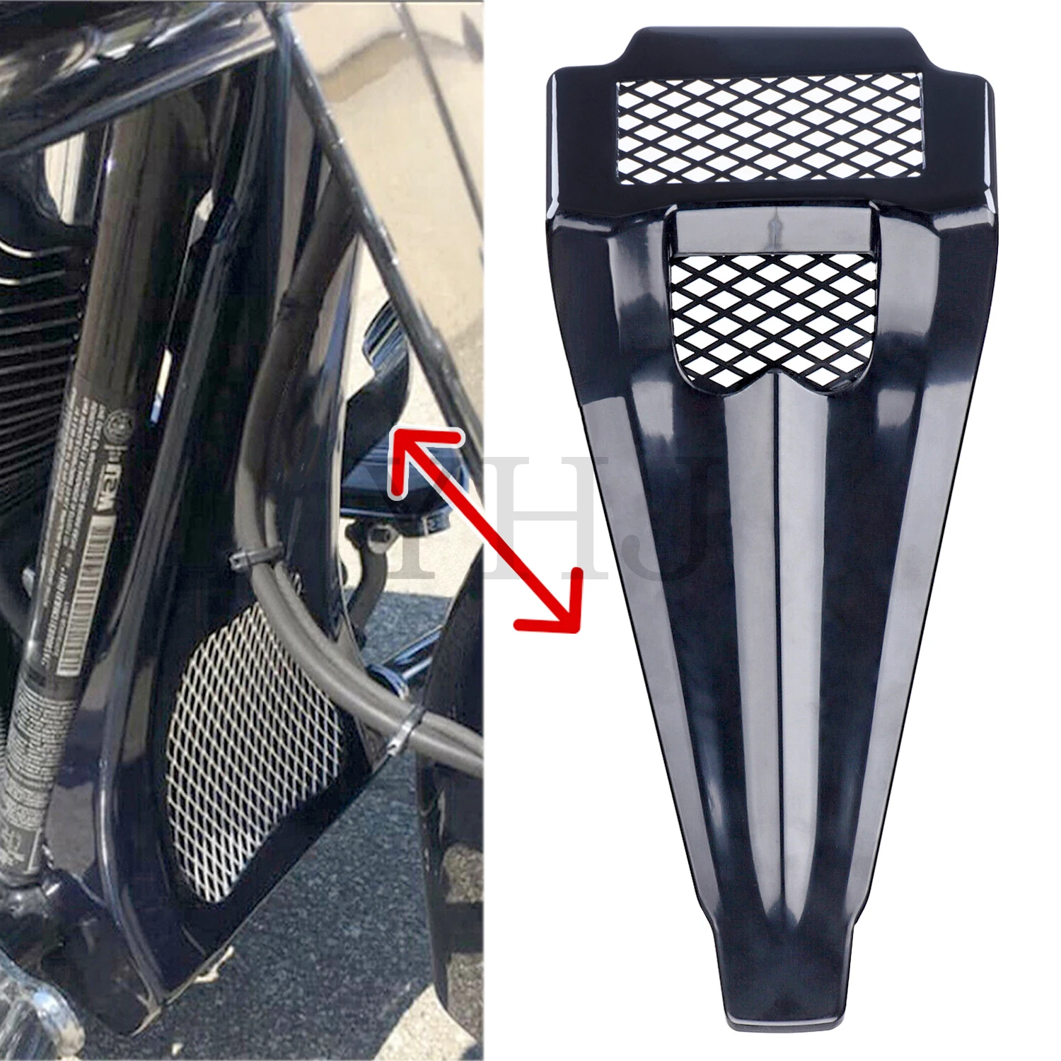 

Спойлер на подбородке, передний обтекатель, растянутый для Harley Touring Road Electra Street Glide Ultra Classic 1997-2013, неокрашенный черный