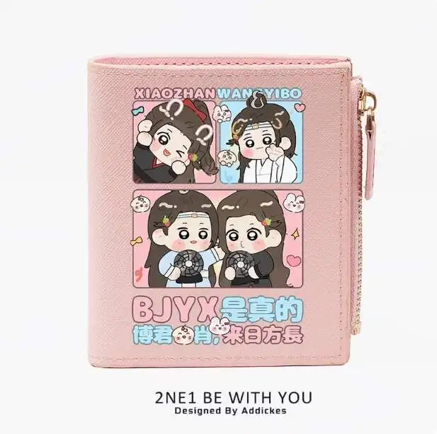 النجمة الصينية شياو أوزان ييبو وانغ محفظة أنيقة محفظة من البولي يوريثان بطاقة عملة سستة حقيبة المال تأثيري هدية B2065 أنيمي