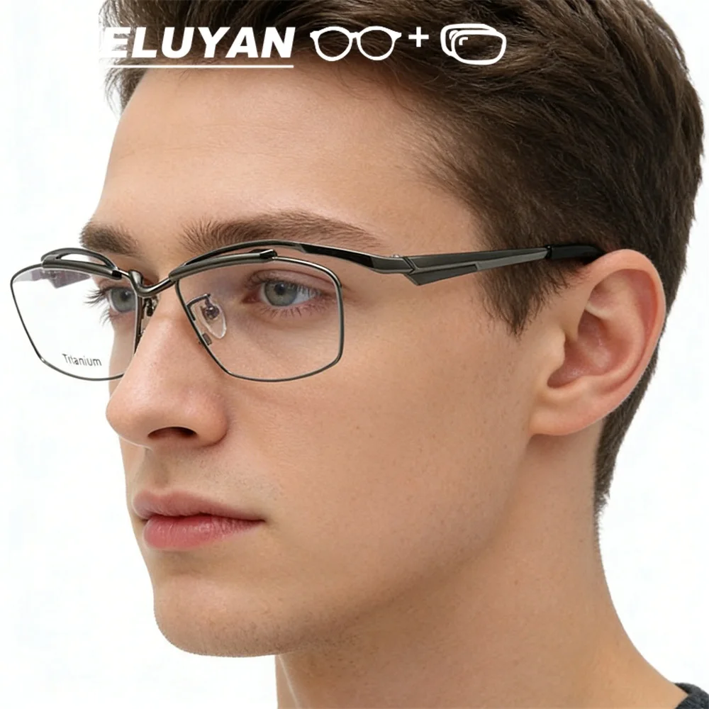 

Высококачественные очки по рецепту, мужские мультифокальные очки для близорукости и дальнозоркости, оптическая оправа из чистого титана