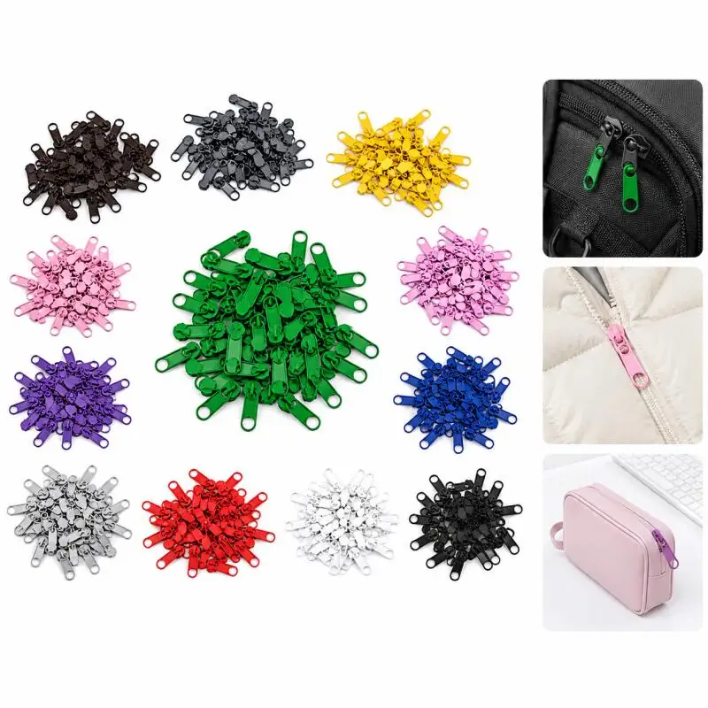 10/50/20/10 Stück Bunte Reißverschluss-Schieber für 3 # Metallreißverschlüsse für DIY-Näharbeiten, Kleidung, Taschen, Bettbezüge, Bekleidungszubehör – Detail 2