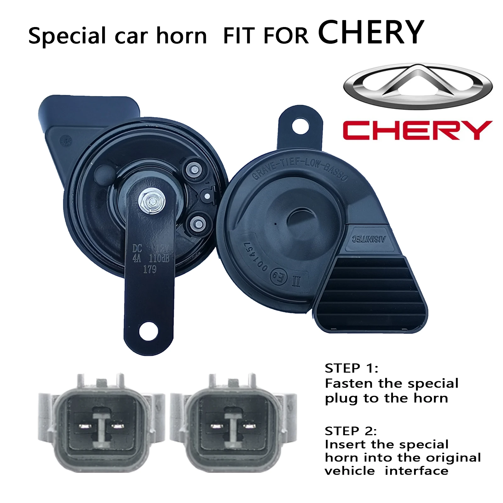 

Special Car Horn For CHERY 12V Super Loud Dual Tone High/Low 510/410Hz snail horn waterproof