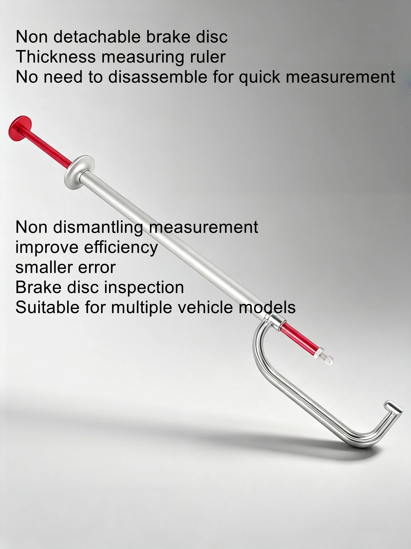 Non-Dismantling Brake Rotor Thickness Gauge, Car Brake Pad Thickness Gauge, Tire Wear Inspection and Testing Tool