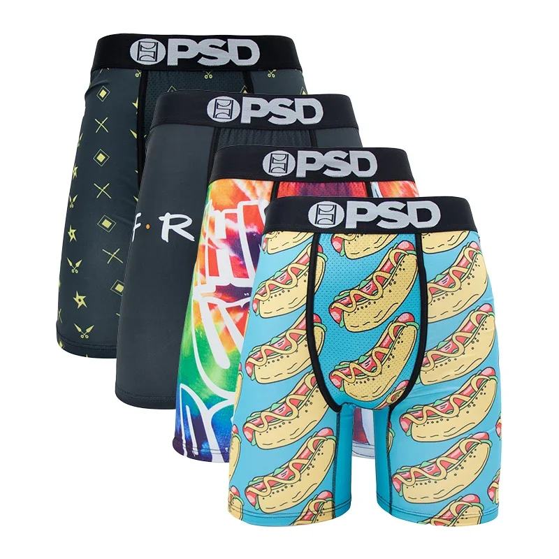 4Pcs Hot Fashion Print Men Underwear Boxer Cueca Male Panty Lingerie Men Underpants Panty Boxershorts Sexy S-XXL Popular