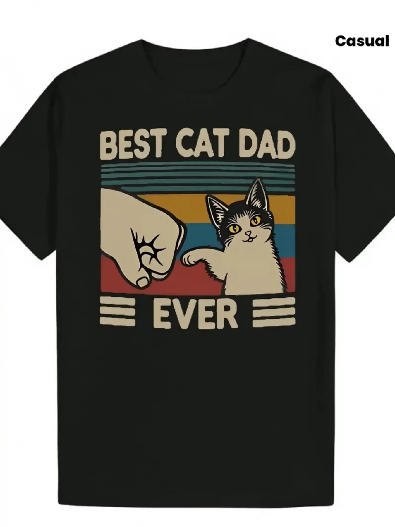 صيف 2026 جديد قصير الأكمام تي شيرت القط المطبوعة طاقم الرقبة عادية أطفال مريحة تمتد الفتيان الفتيات الملابس #1